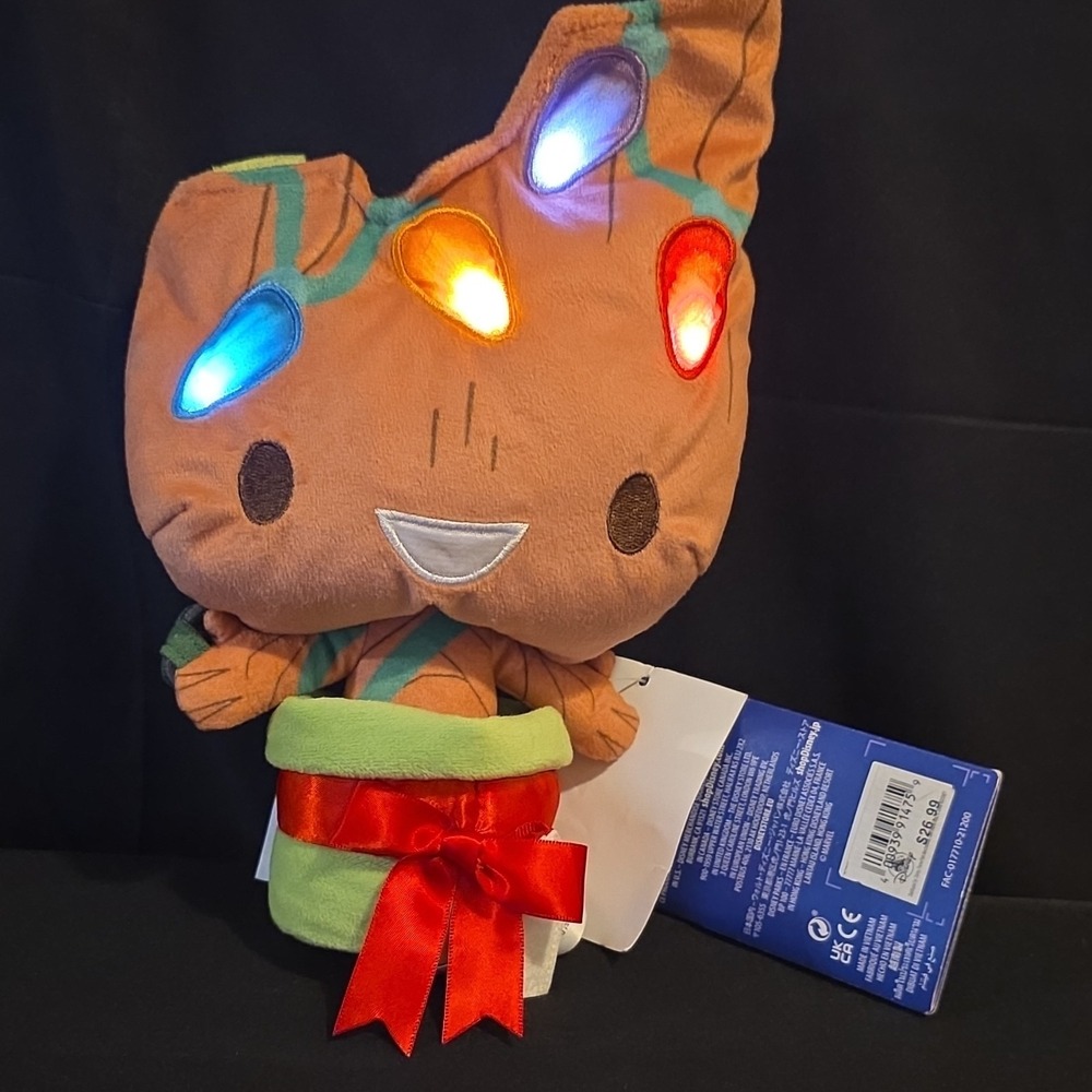 Disney Groot Holiday Light-Up Plush Toy with Christmas Lights Marvel Franchise-